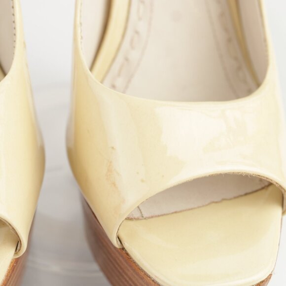 Alice Olivia Womens Laird Pumps Size 36 6 Nude Patent Platform Heel Dress Shoes - Picture 2 of 16